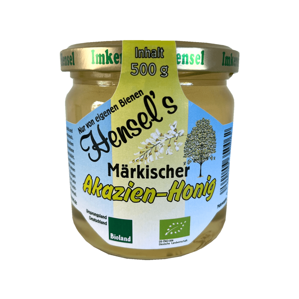 Akazienhonig aus deutscher Robinientracht im 500 g Glas