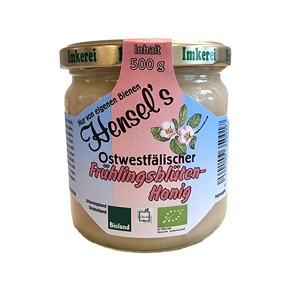 Frühlingsblütenhonig aus dem Weserbergland im 500 Gramm Glas