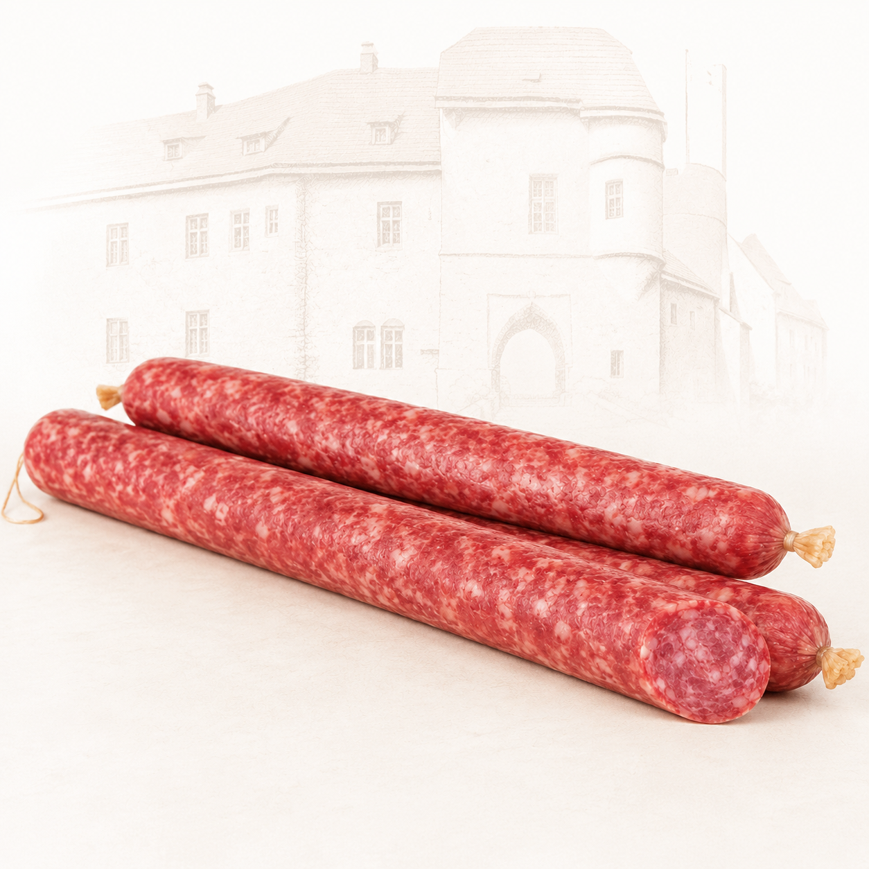 Westfälische Mettwurst „Die Lange Dünne“. Mild, schnittfest, westfälisch