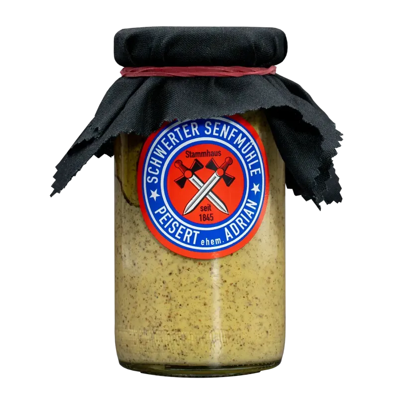 Scharfer Senf aus Schwerte, 185 ml Glas